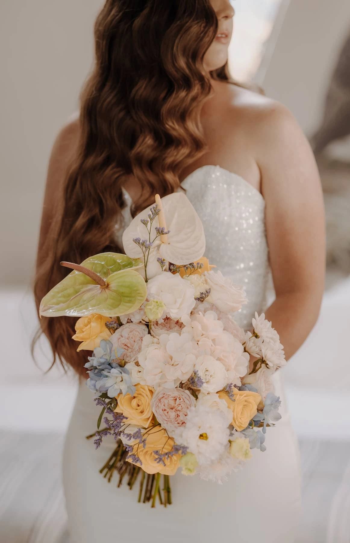 Bridal bouquet styled at The Nut Farm wedding venue