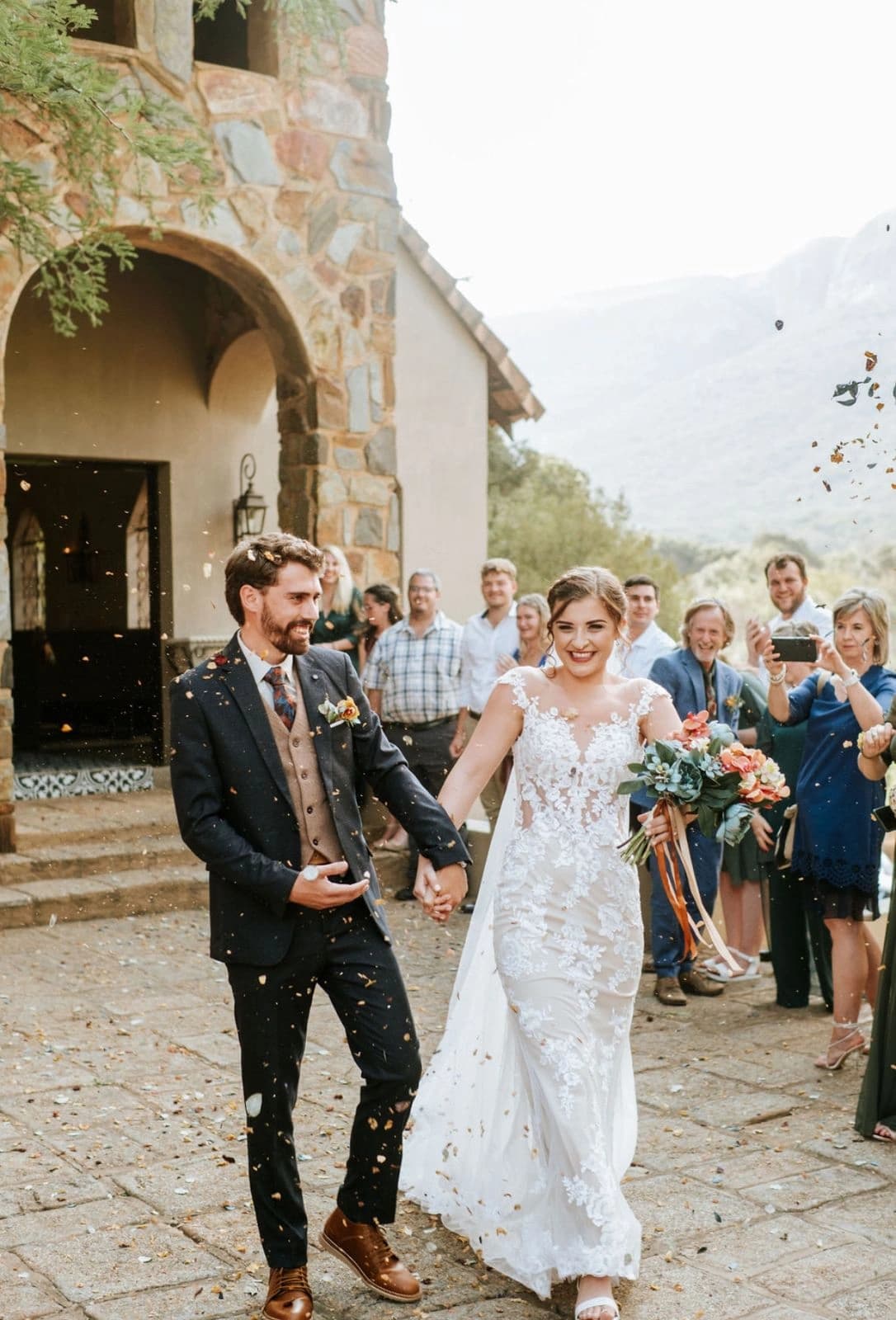 Outdoor ceremony florals at Green Leaves Country Estate