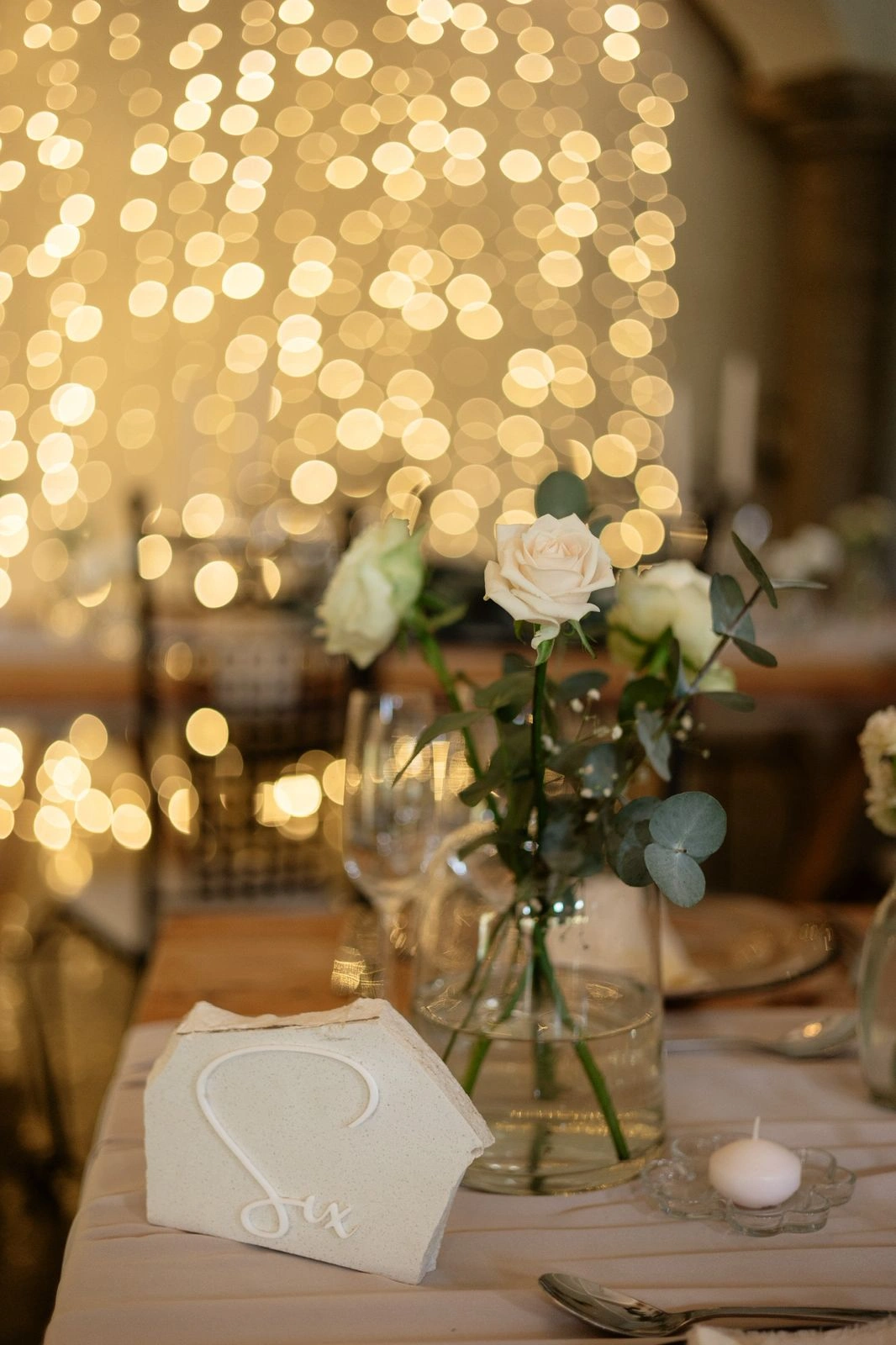 Reception table styling at Green Leaves